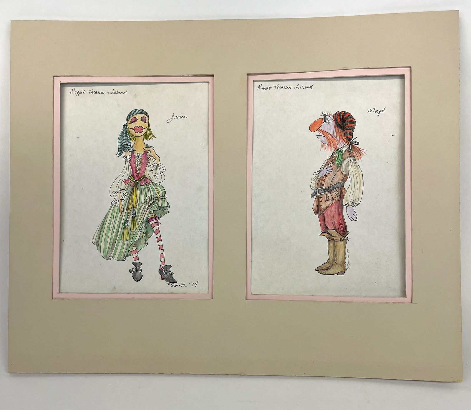 Costume Drawing for Muppet Treasure Island Movie (1 of 5)