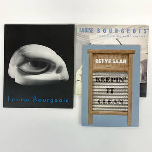 Art Books Louise Bourgeois Betty Saar: 2 books about Louise Bourgeois, one from MOMA and one fro the Taft Museum. Beyy Saar Keepin' it Clean from the Craft & Folk Art Museum.