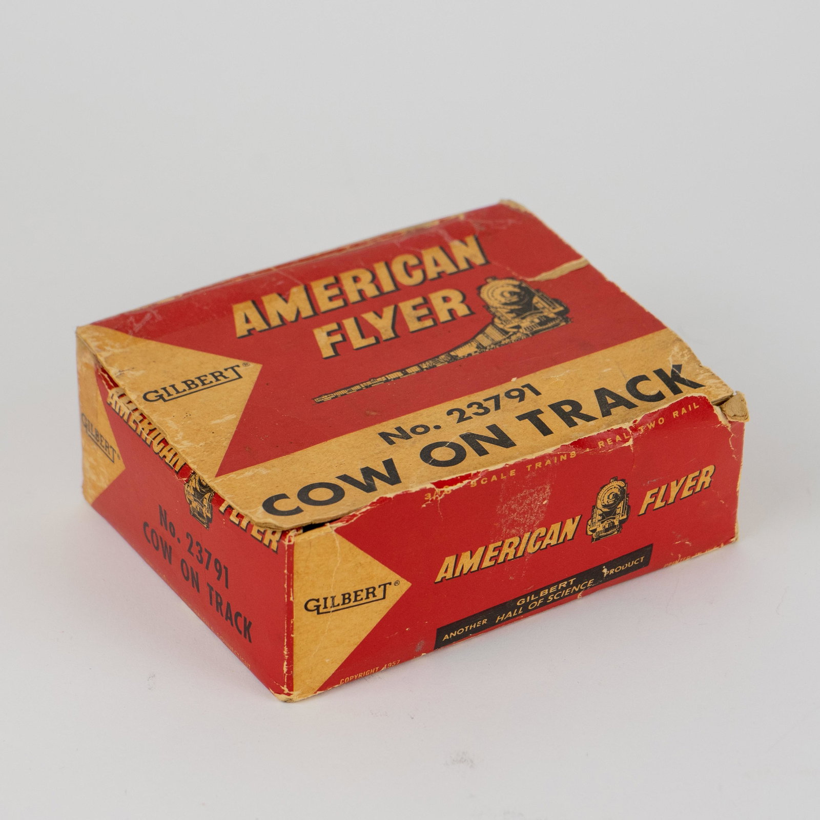 Vintage American Flyer 23791 Cow on Track in Box: Gilbert American Flyer No. 23791 Cow on Track with controller.