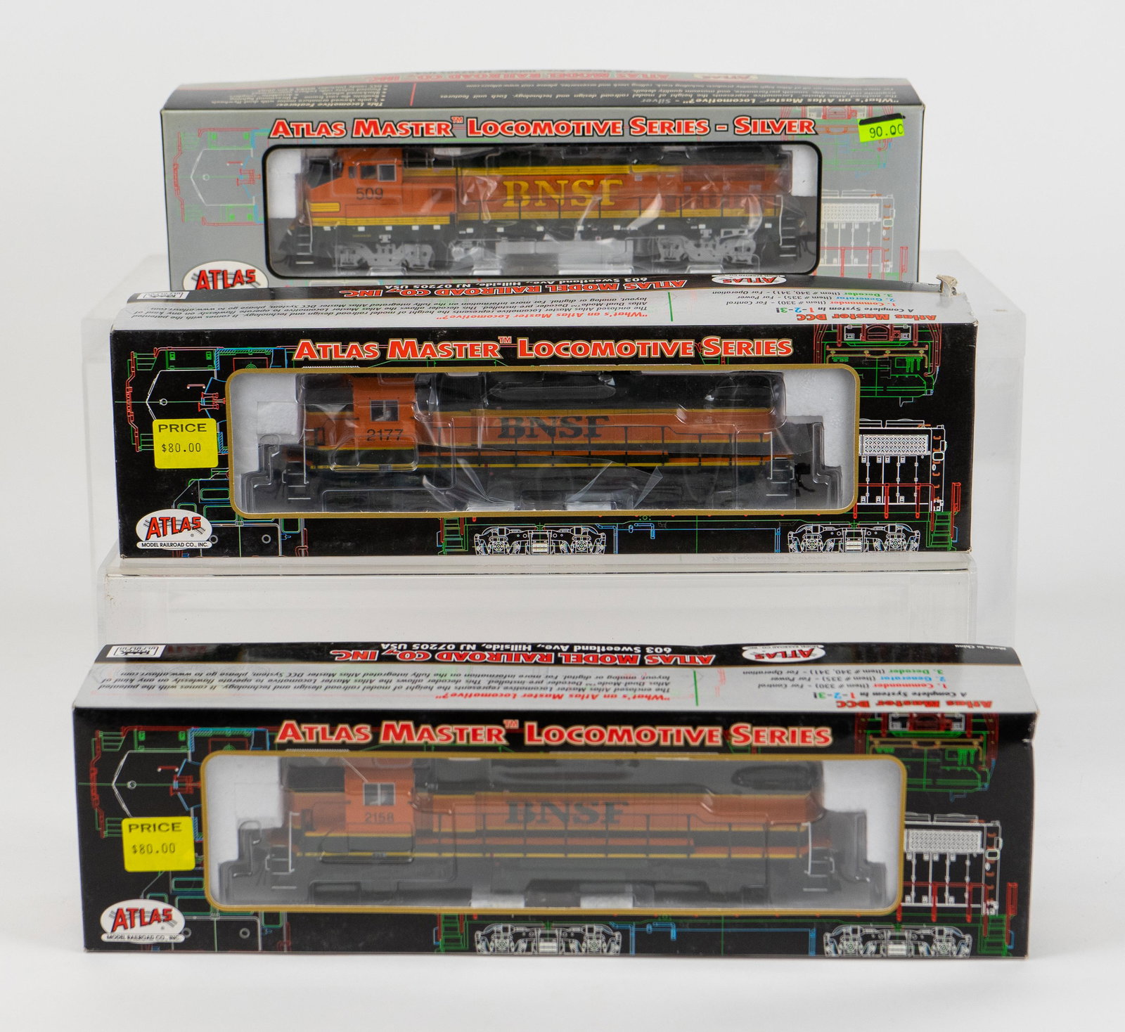 Atlas Master Locomotive Series 8965 7235 and 8964 BNSF Engines New in Box (1 of 6)