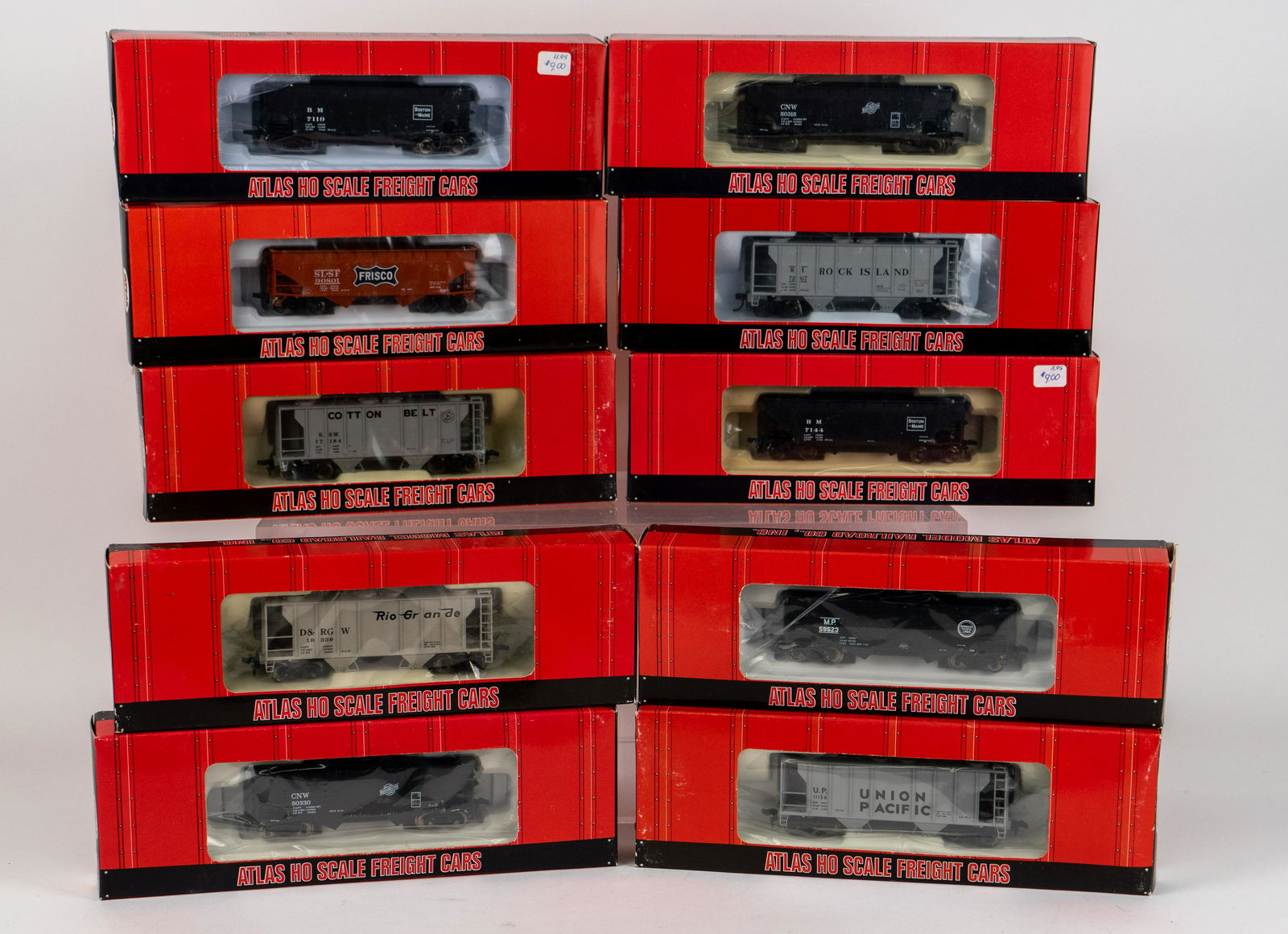 Ten Atlas HO Scale Freight Car 1807 1861 1862 1863 1826-3 1805 1852 NIB (1 of 5)