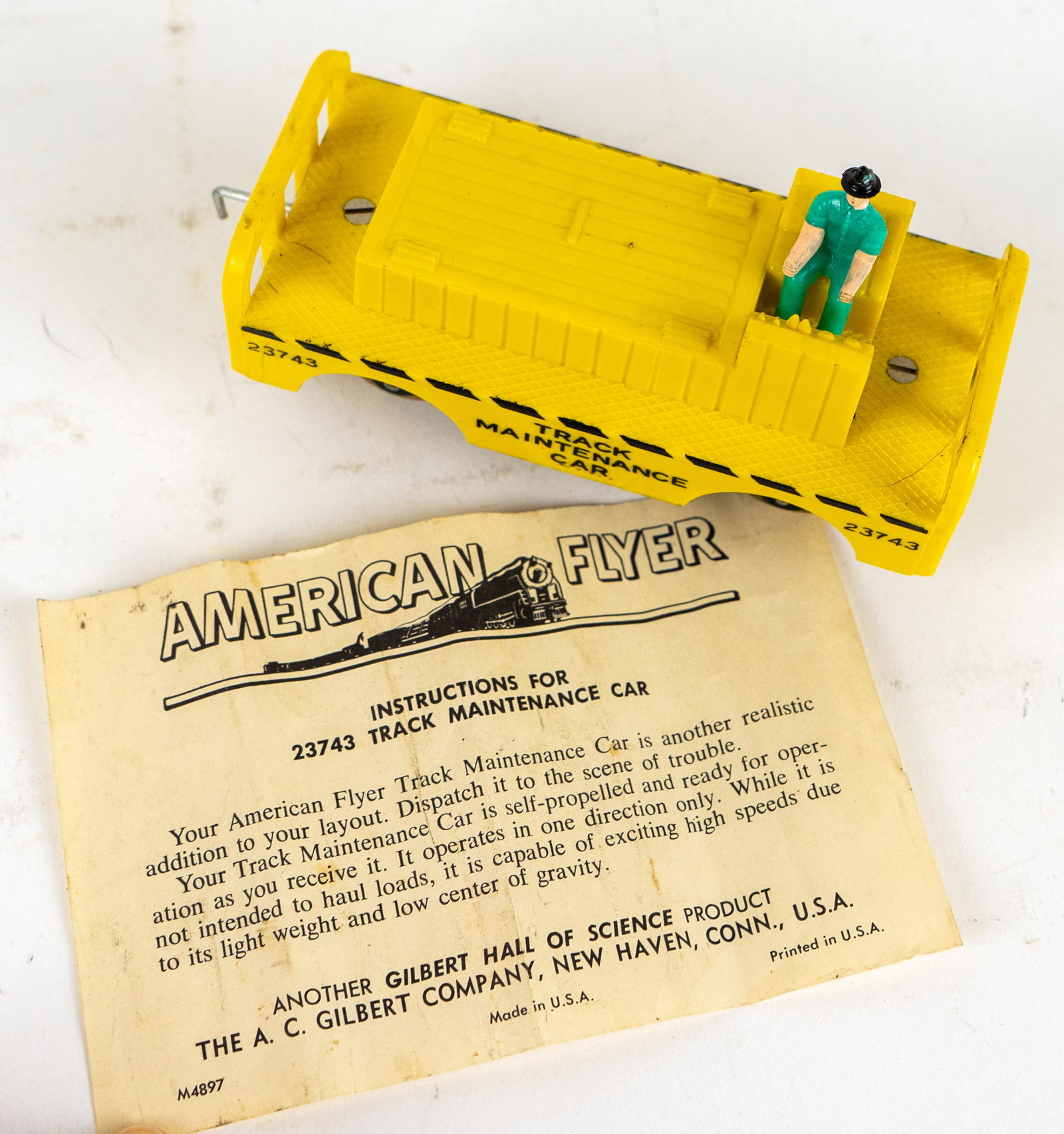 American Flyer by Gilbert S Gauge Yellow Track Maintenance Car (1 of 6)