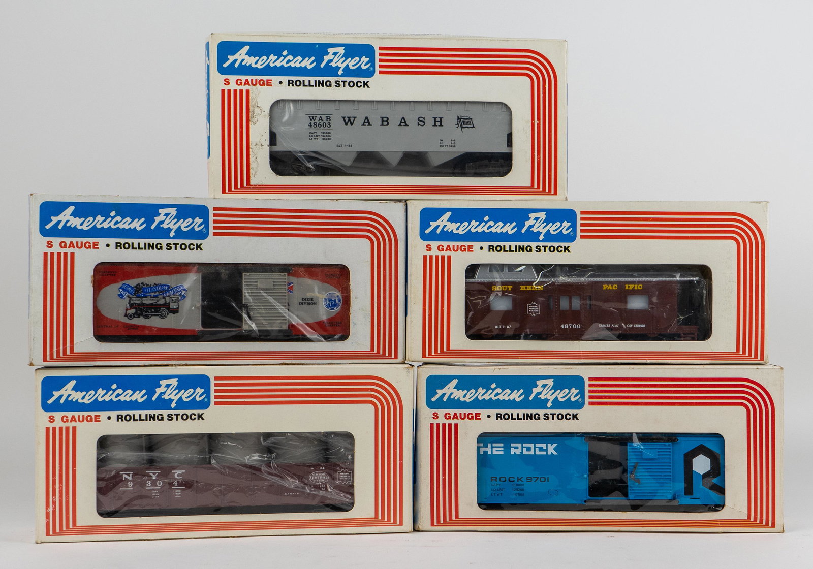 Lot of 5 American Flyer S Scale Box Car Hopper TCA Car Gondola & Canisters Caboose (1 of 8)