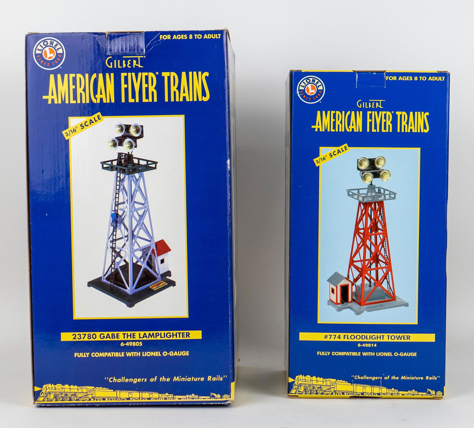 Lot of 2 American Flyer Trains by Gilbert 3/16 and Compatible with Lionel O Scale Floodlight (1 of 5)