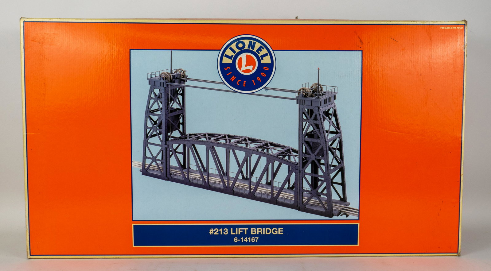 Lionel #213 Lift Bridge 6-14167: Lionel #213 Lift Bridge 6-14167 Classic Tinplate Metal Construction. Working Counterweights. Warning Lights and more. New in Box. Box show some damage.