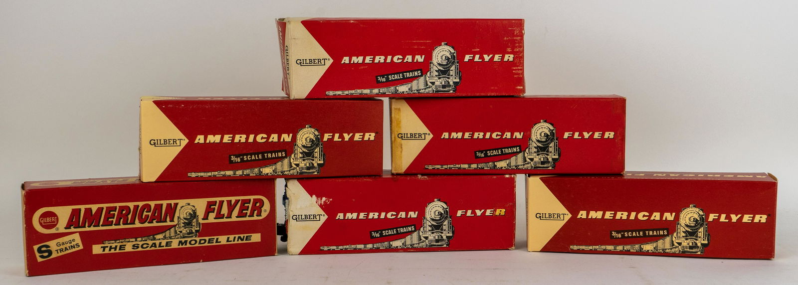 Lot of 6 American Flyer by Gilbert 3/16 Scale Trains Boxcars Hopper Car and Refrigerator Car (1 of 16)