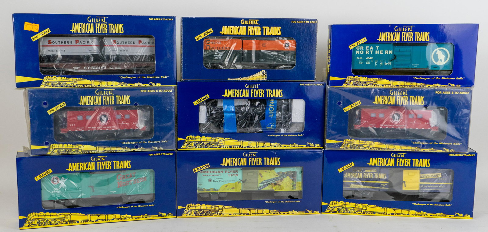 Lot of 9 American Flyer Trains RR Cars 3/16 Scale Cabooses 60th Anniversary Boxcar Flatcar w. (1 of 11)
