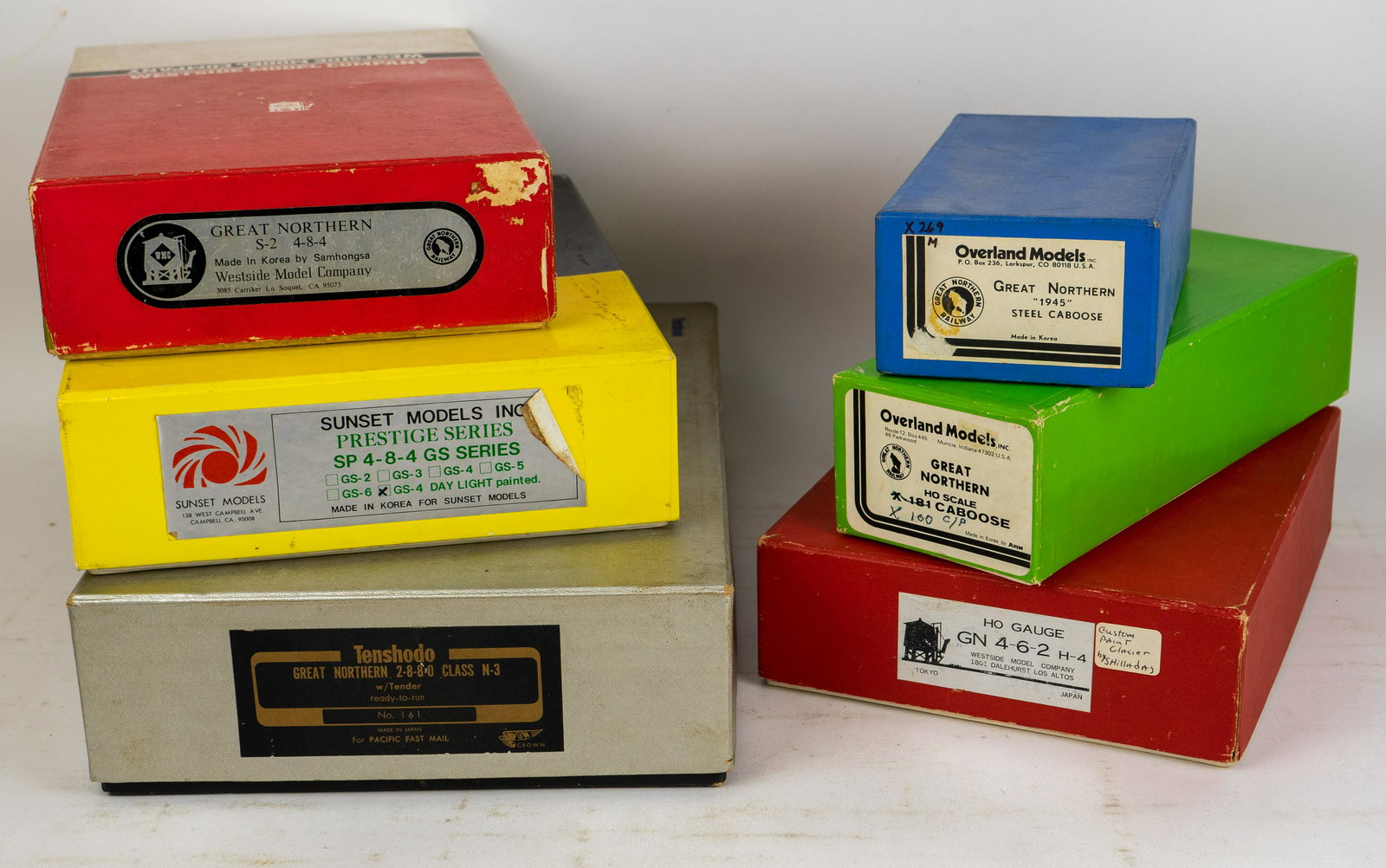 Lot of Empty Model RR Train Boxes Tenshodo and others (1 of 7)