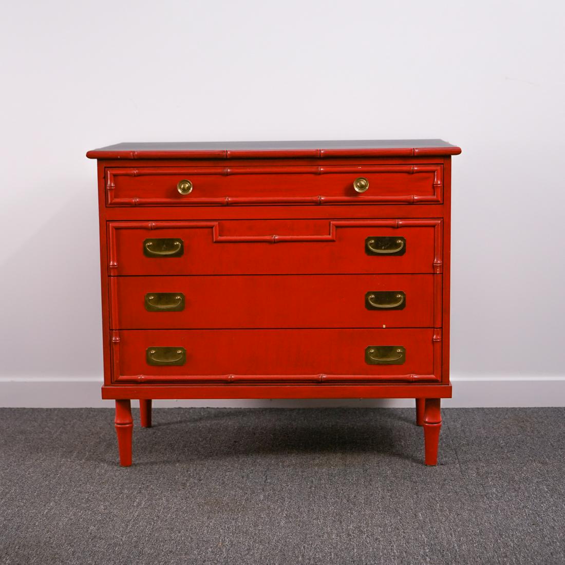 Charming Vintage 4 Drawer Faux Bamboo Dresser (1 of 11)