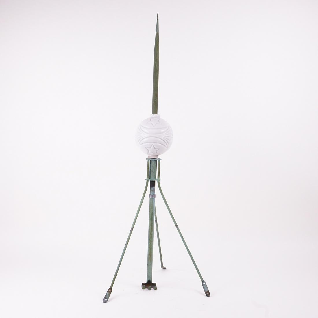 Antique Lightning Rod with Pattern Glass Ball (1 of 6)