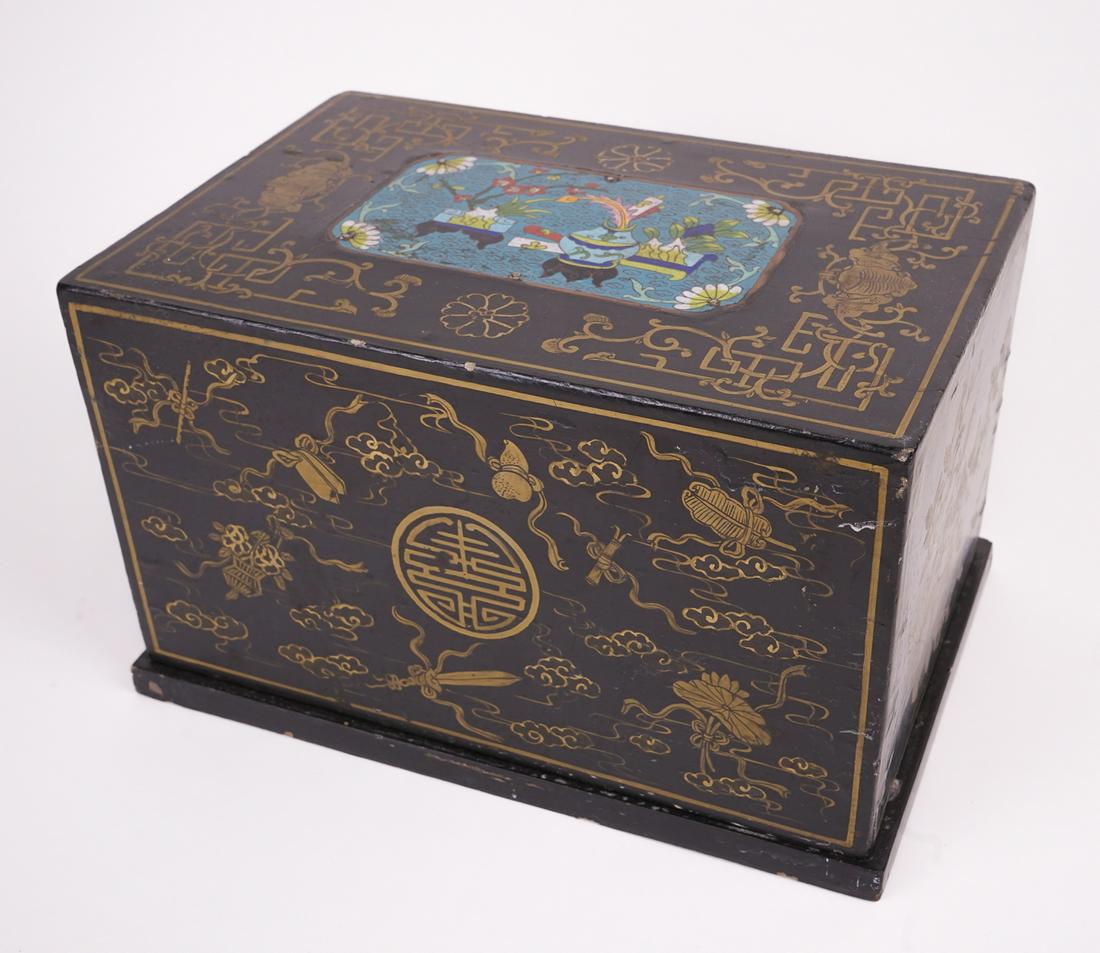 Lacquer Wood and Enamel Box (1 of 5)