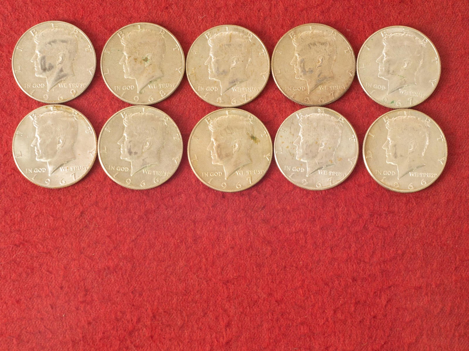 JFK Half Dollars 1966 1967 1968 1969 (1 of 2)