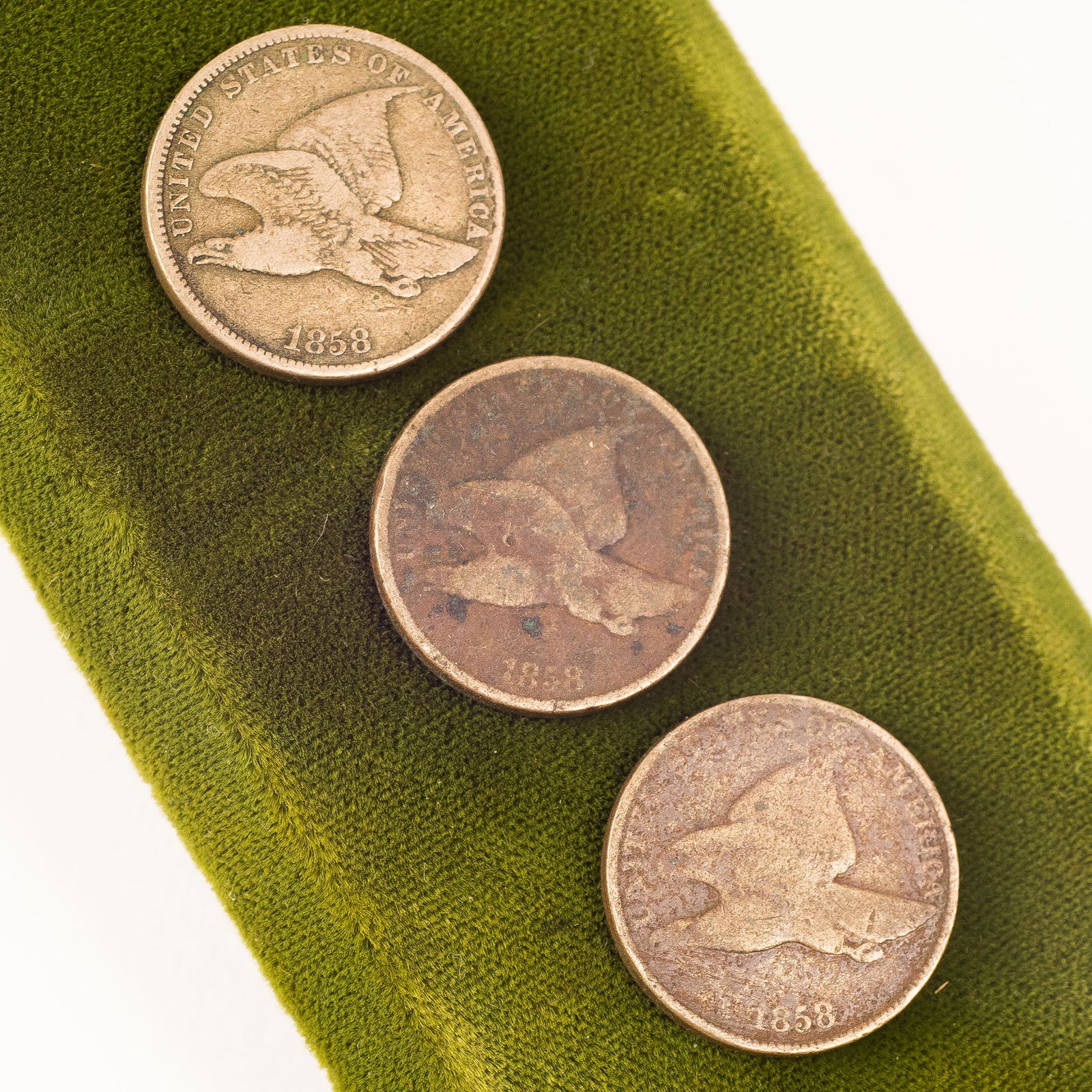 Three 1858 Flying Eagle Cents (1 of 5)