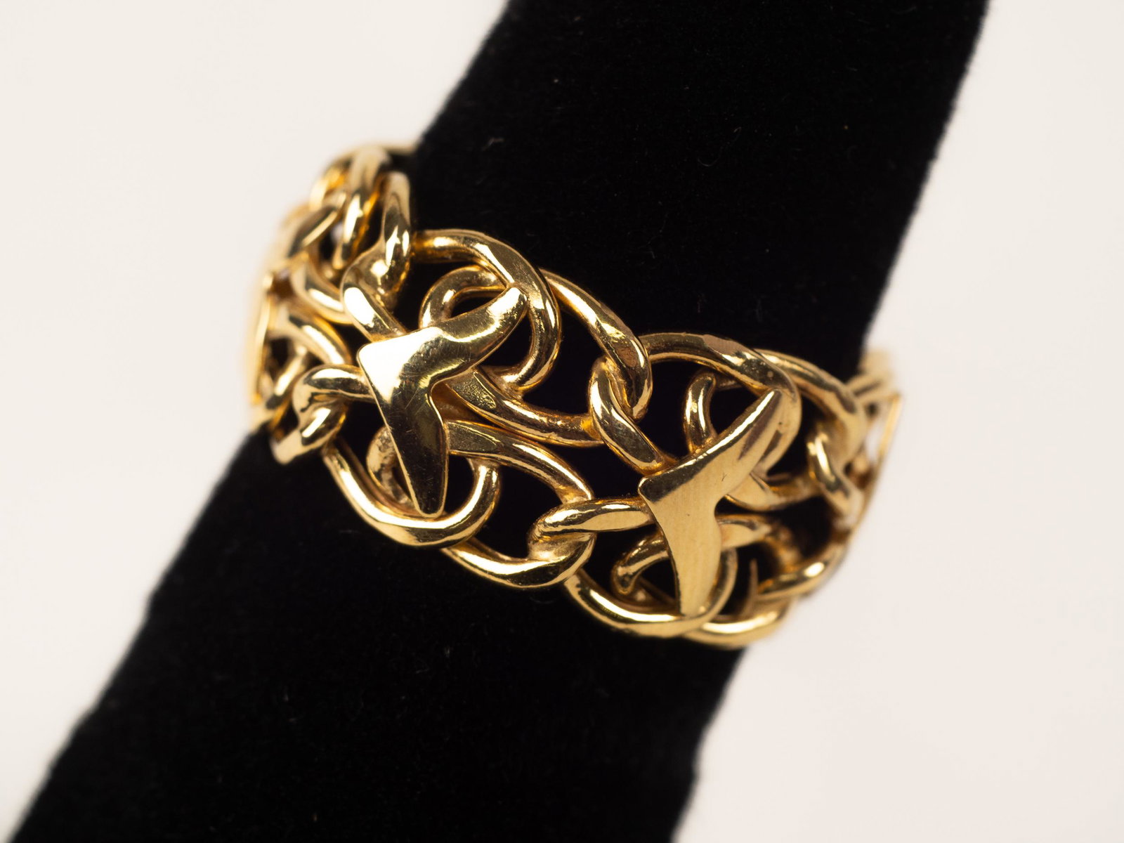 Unusual 14K Gold Italy Woven Band Ring (1 of 6)
