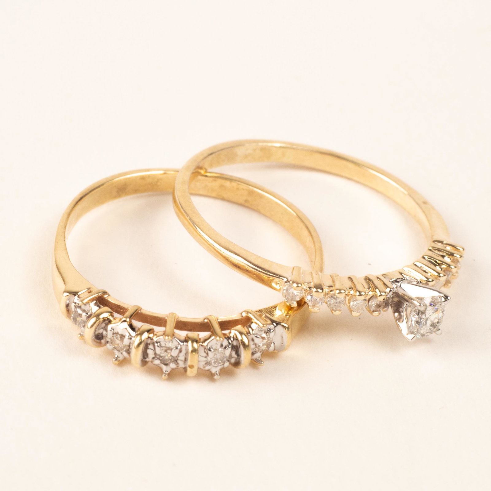 14K Yellow Gold and Diamond Band Rings (1 of 10)