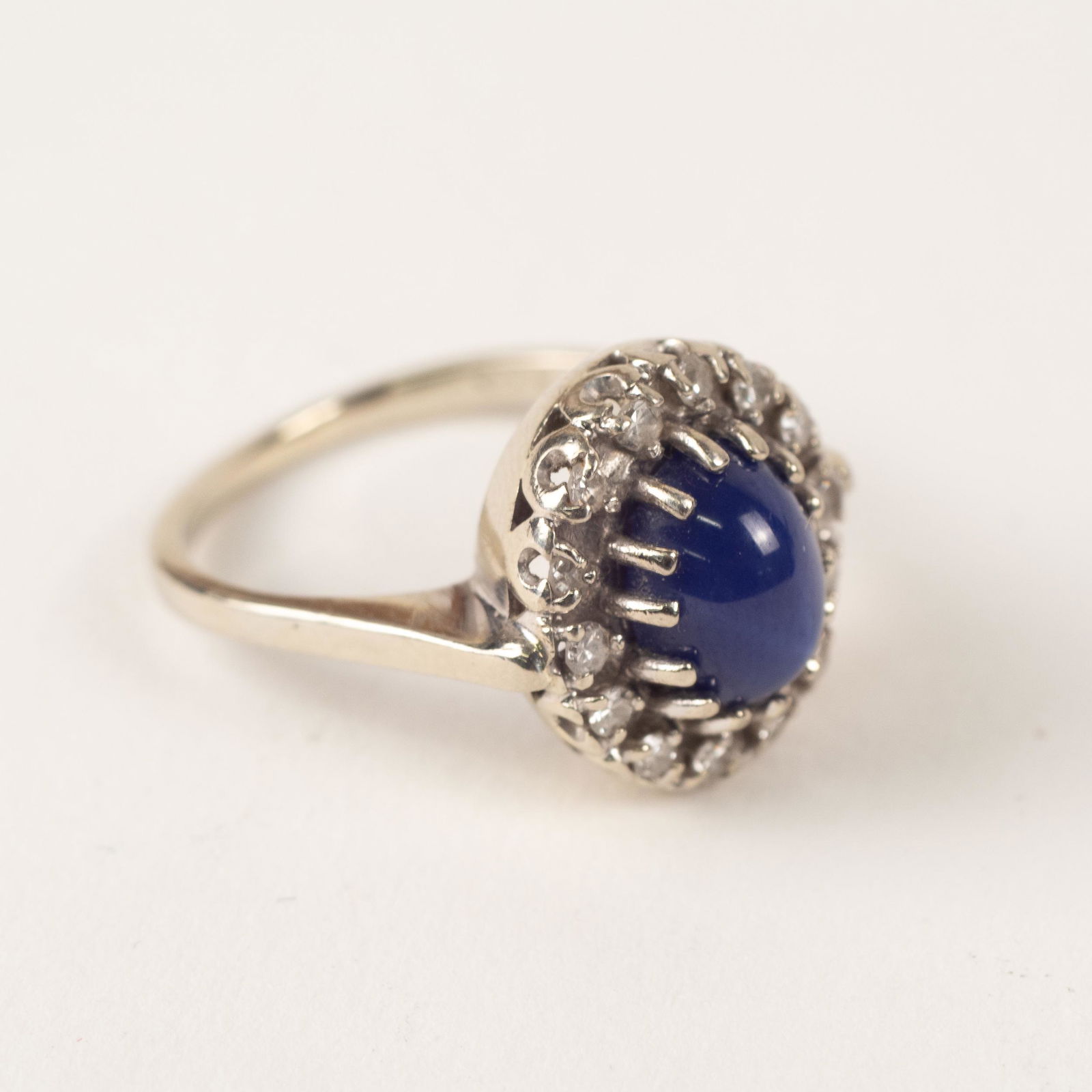 14K White Gold Diamond & Star Sapphire Ring (1 of 6)