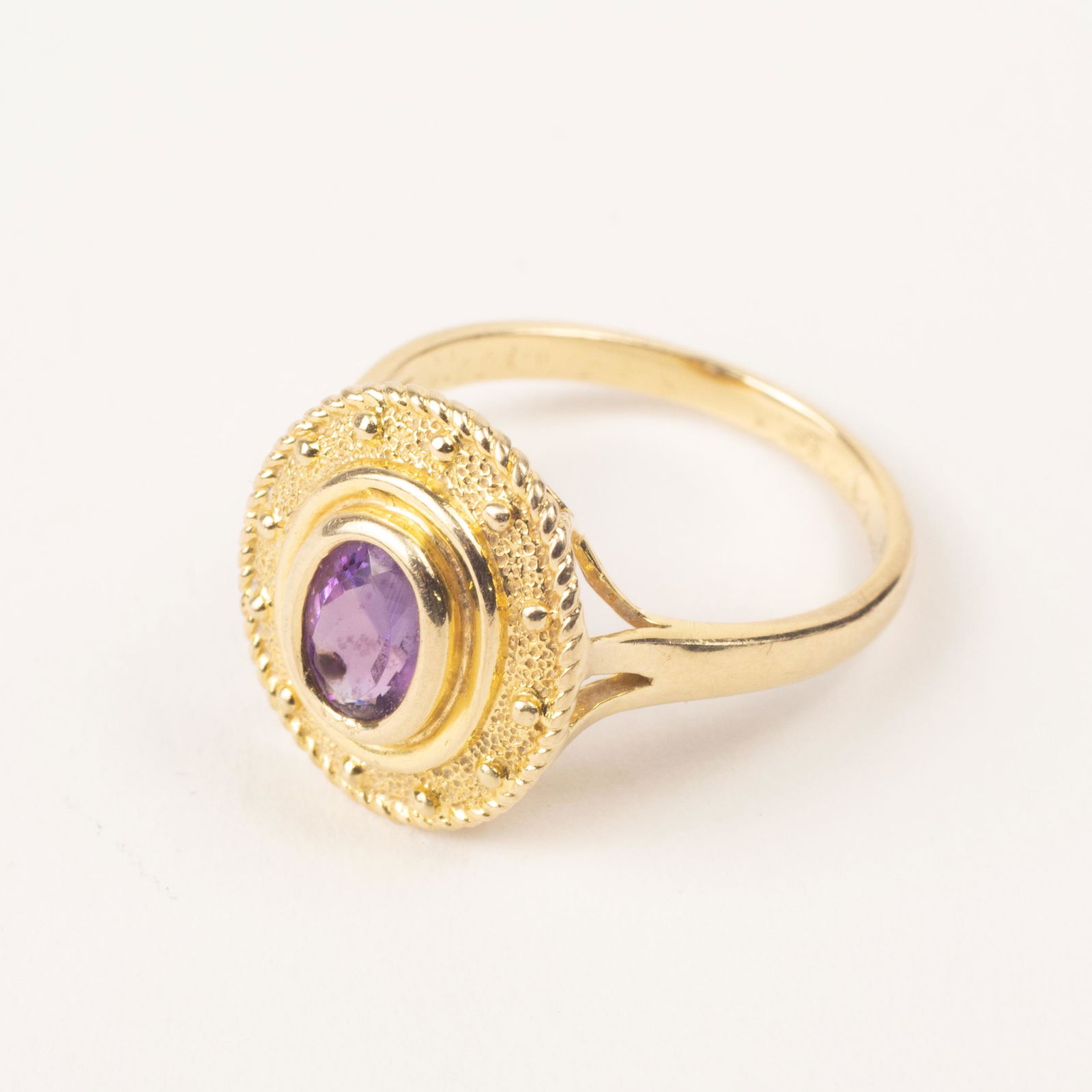 Etruscan Revival 14K Gold and Amethyst Ring (1 of 6)
