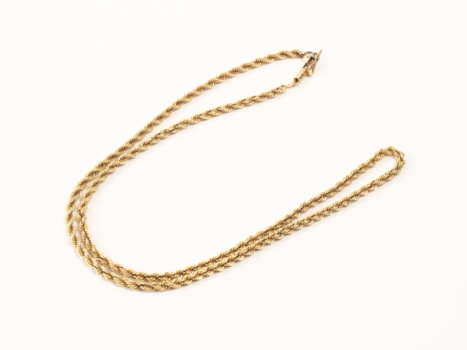 Handsome 14K Gold Rope Chain Necklace (1 of 6)