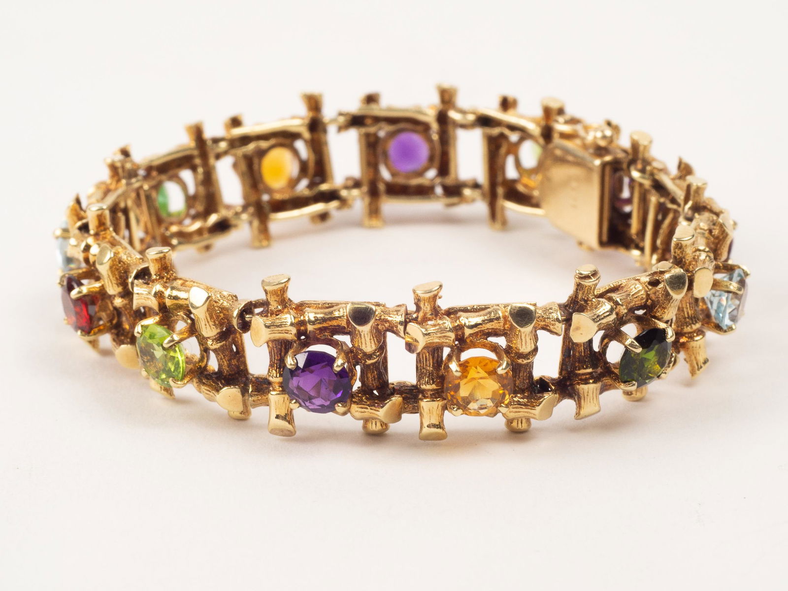 Mid Century 14K Gold Birthstone Bracelet Felger (1 of 9)