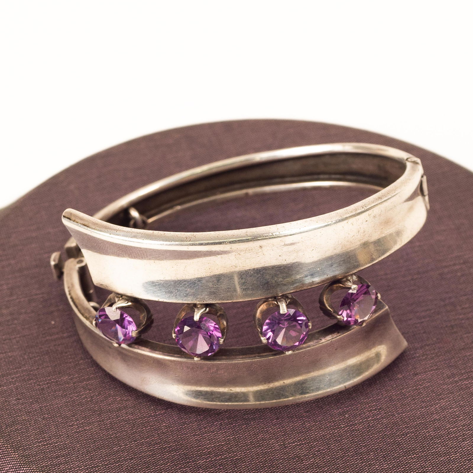 Gorgeous Vintage Taxco Bracelet Sterling Silver w/ Spinels (1 of 6)