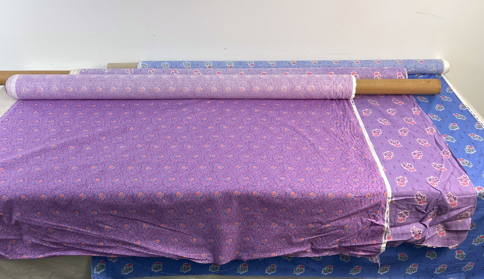 Lot # 3 Fabric - Charles Demery Souleiado Cotton Blue and Purple (1 of 10)
