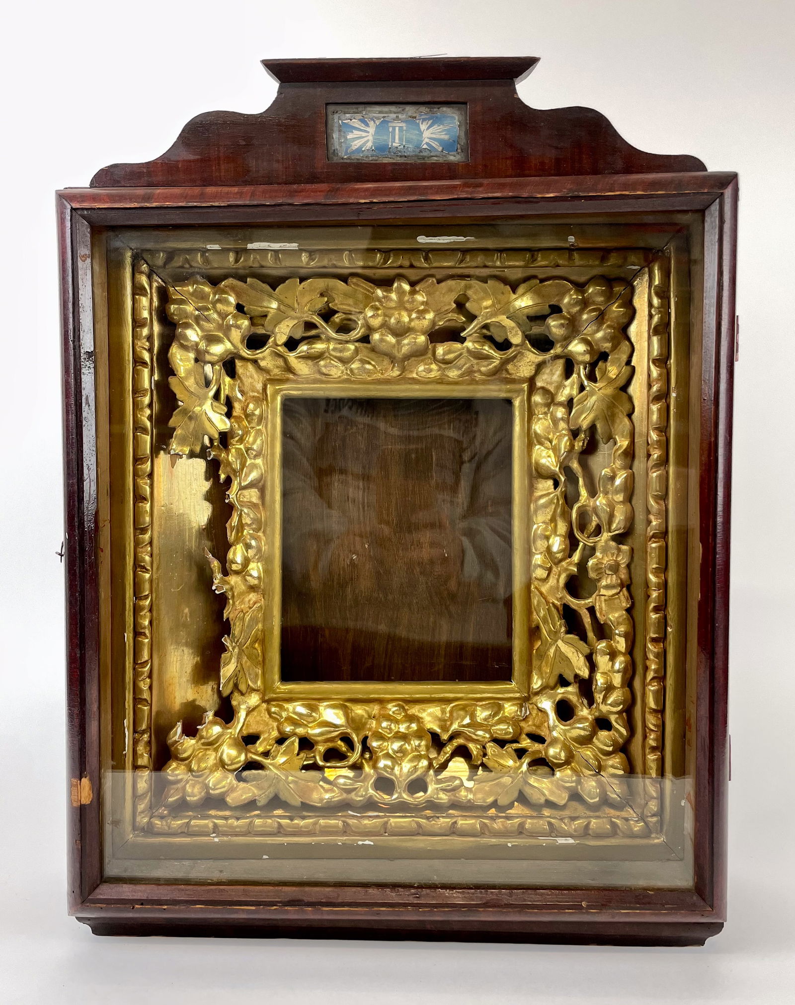 Russian Icon Gilt Frame Reliquary Kiot Box (1 of 11)
