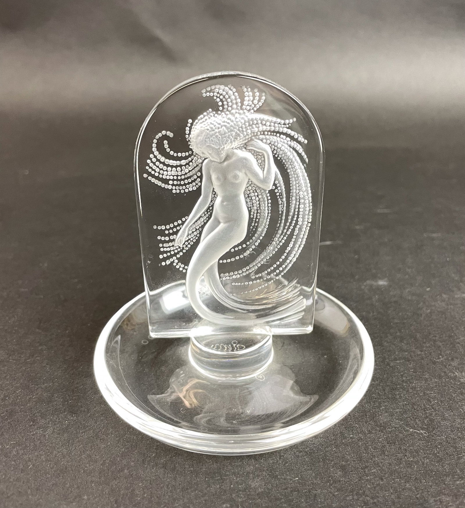 Lalique French Crystal Ring Dish Nyad Naiade (1 of 4)