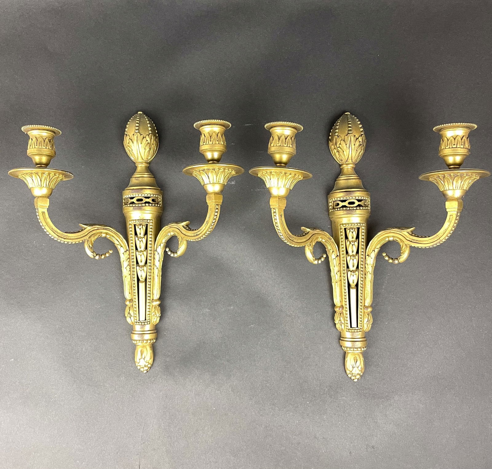 Small Brass Two Light Sconces (1 of 7)