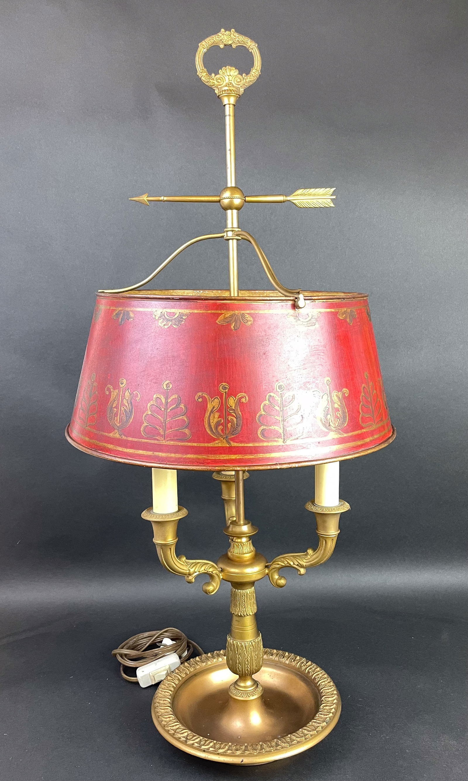 French Louis XVI Style Tole Bouillotte Lamp (1 of 10)