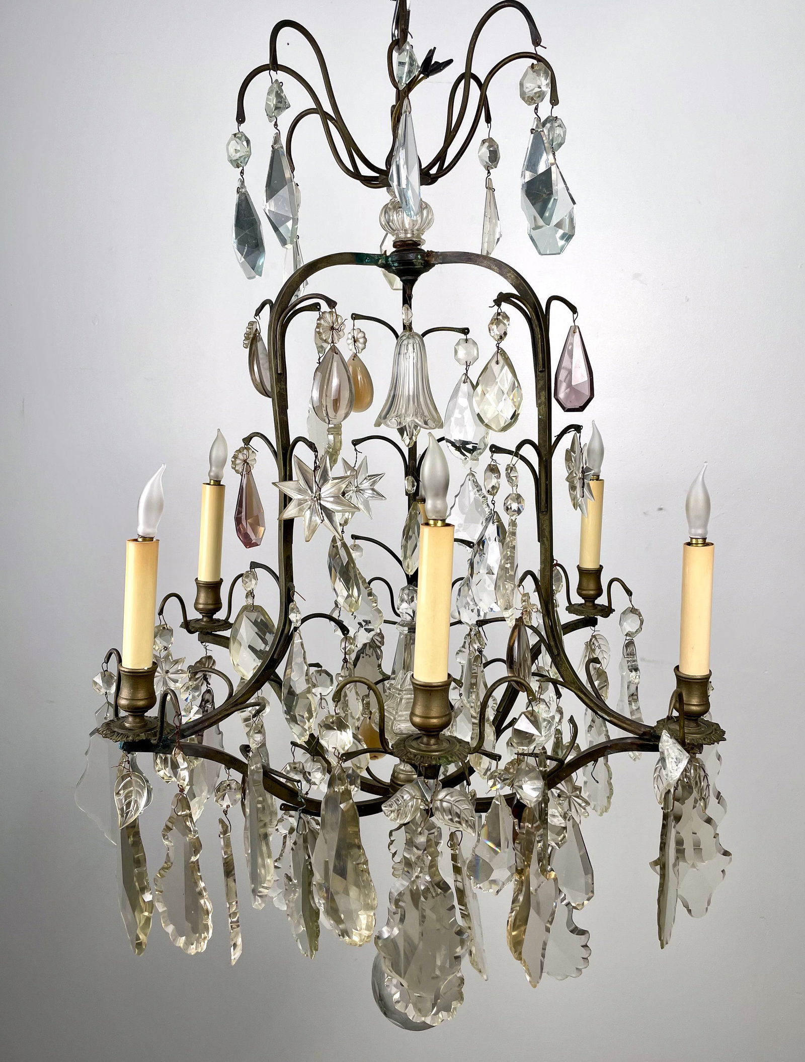 Large Crystal Chandelier with Colored Crystals (1 of 15)