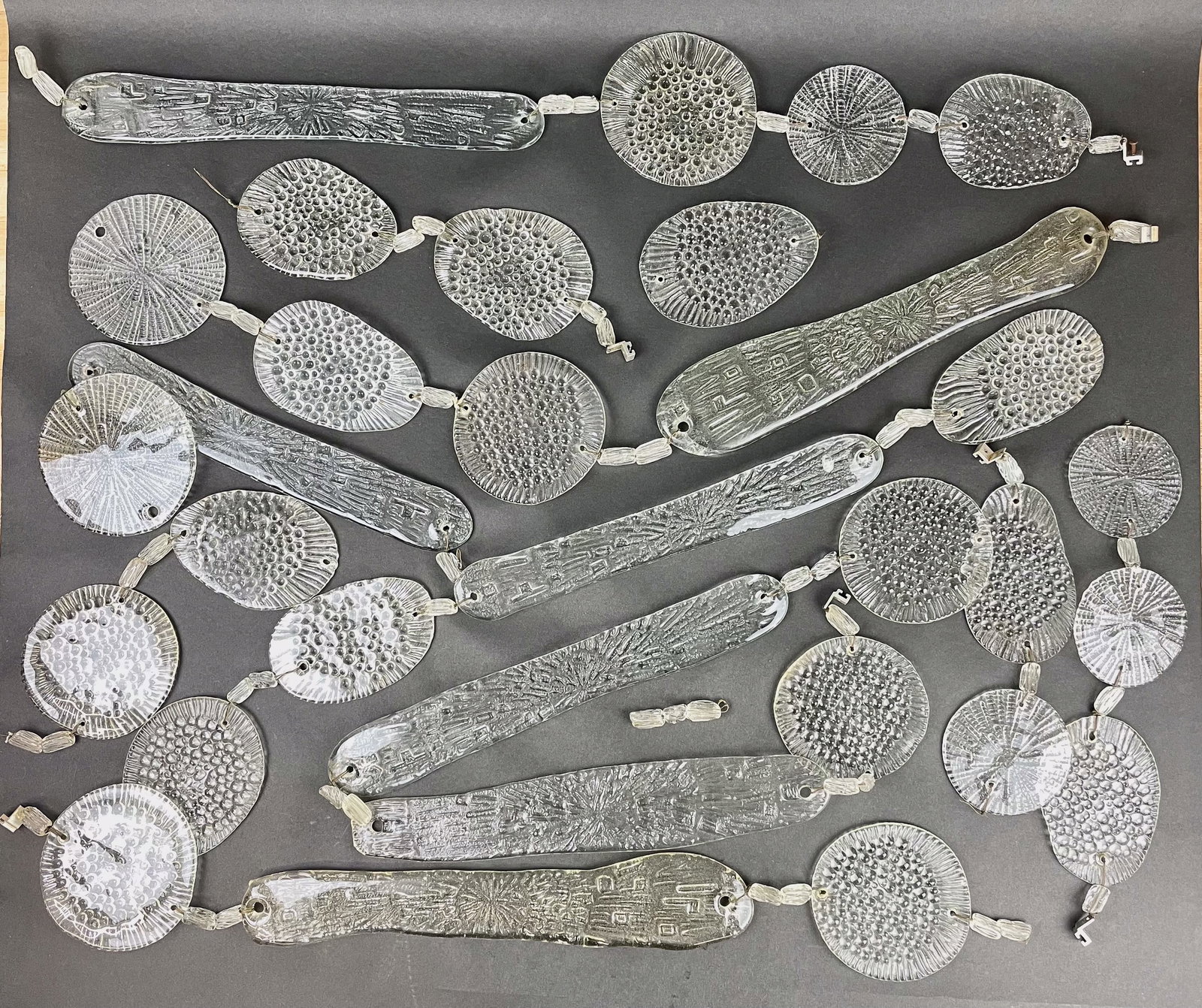 Lot of Mid Century Glass Chandelier Parts (1 of 9)