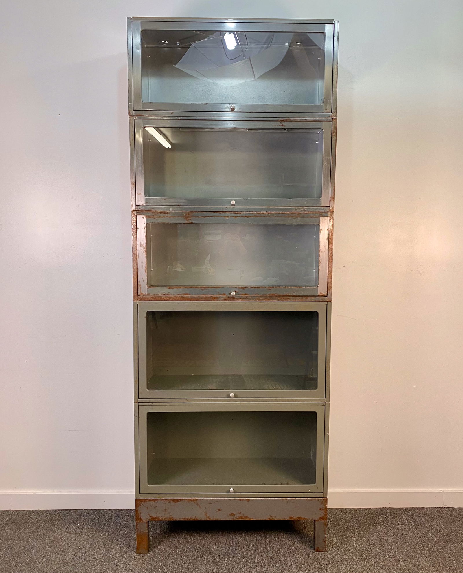 Set of Vintage Metal Barrister Bookcases (1 of 7)