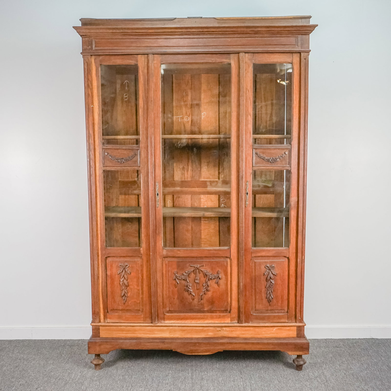 Antique Dutch Glass Front Cabinet (B) (1 of 15)
