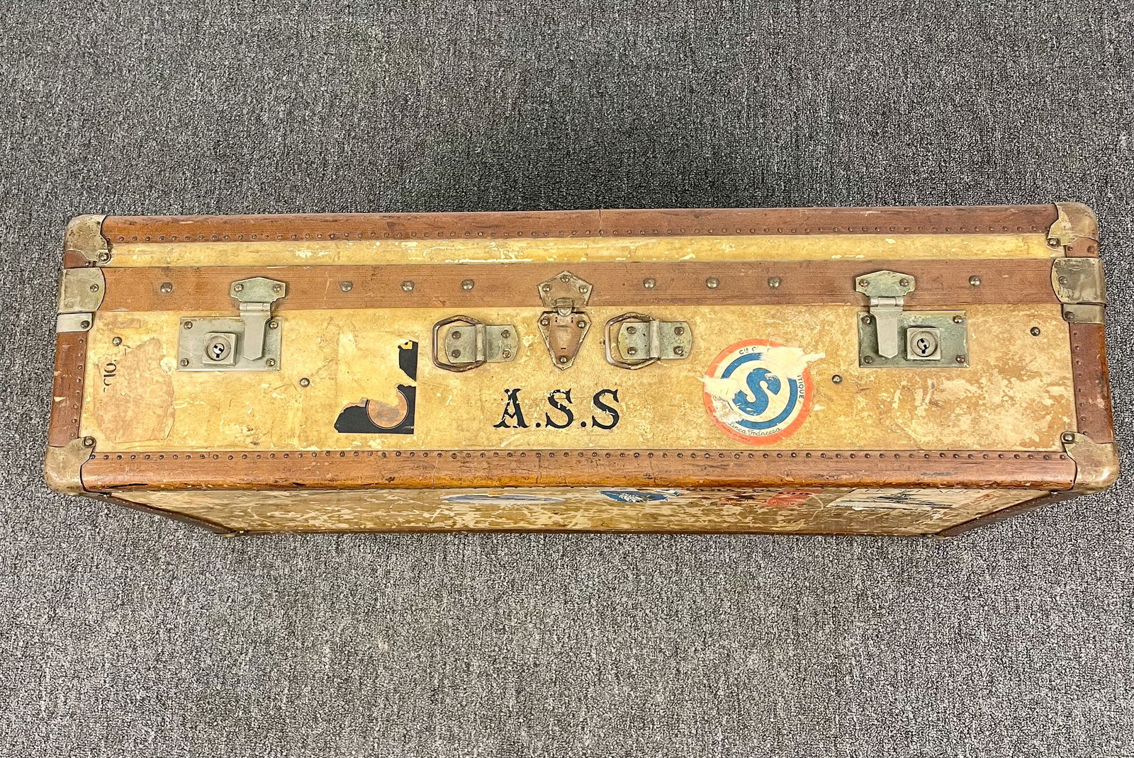 Vintage Suitcase with Travel Stickers (1 of 8)