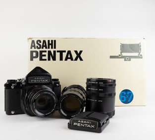 Pentax 67 with Lenses, Bellow Extension, and Accessories