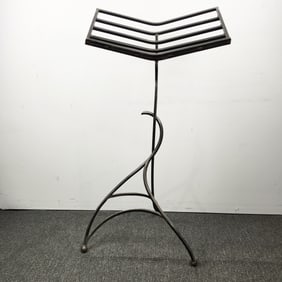 Hand Wrought Modernist Iron Bookstand