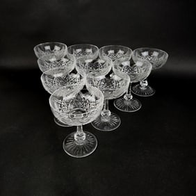 Set of 10 Baccarat Colbert Crystal Coupe Glasses