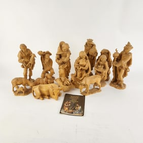 Anri Creche Set Carved Wood Germany