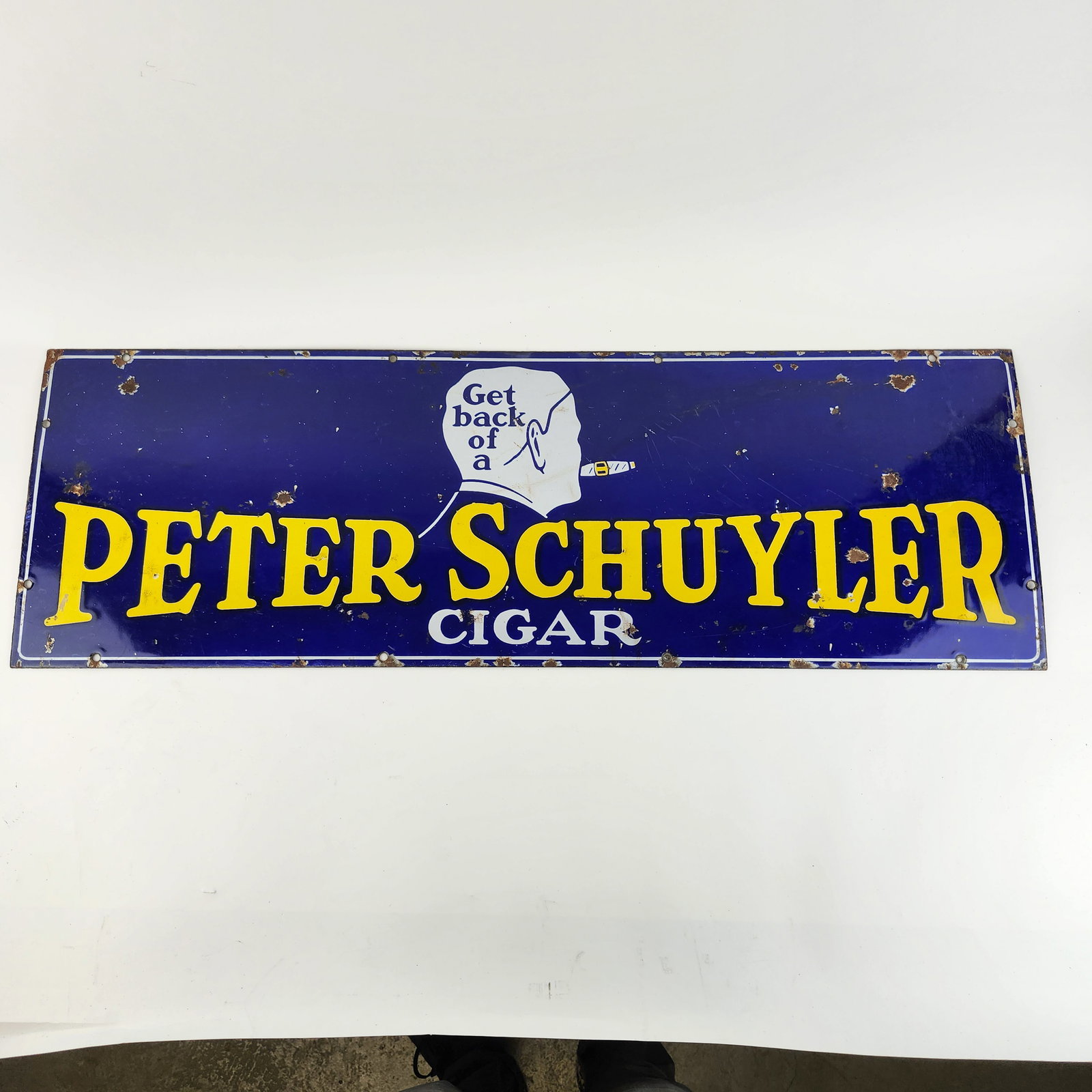 Peter Schuyler Cigar Antique Enamel Sign (1 of 8)