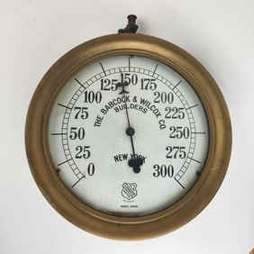 Babcock & Wilcox Brass Pressure Gauge