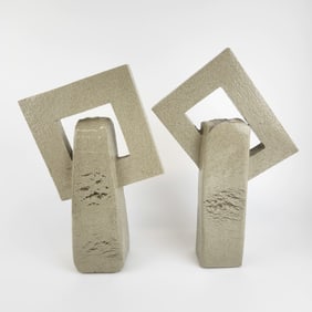 Pair Korean Pottery Sculptures