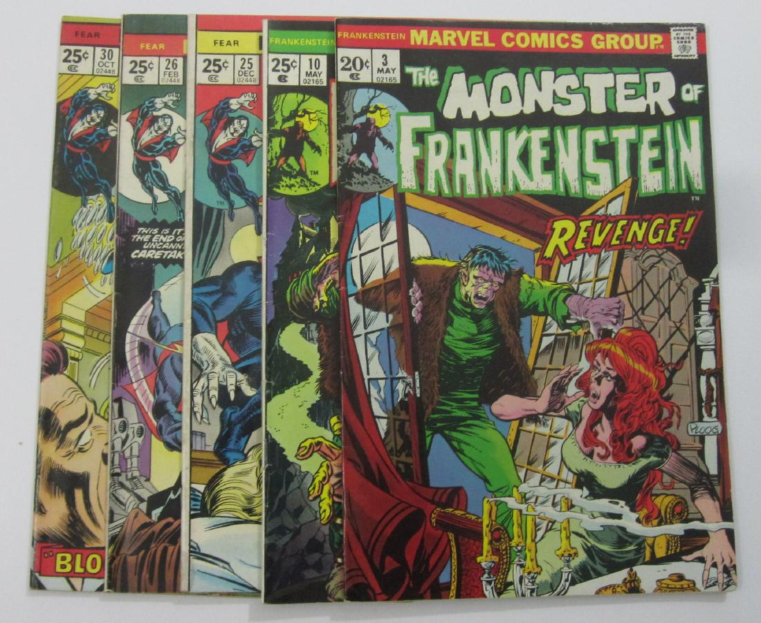 Marvel (5) Bronze Age Horror Comics Frankenstein/Fear (1 of 4)