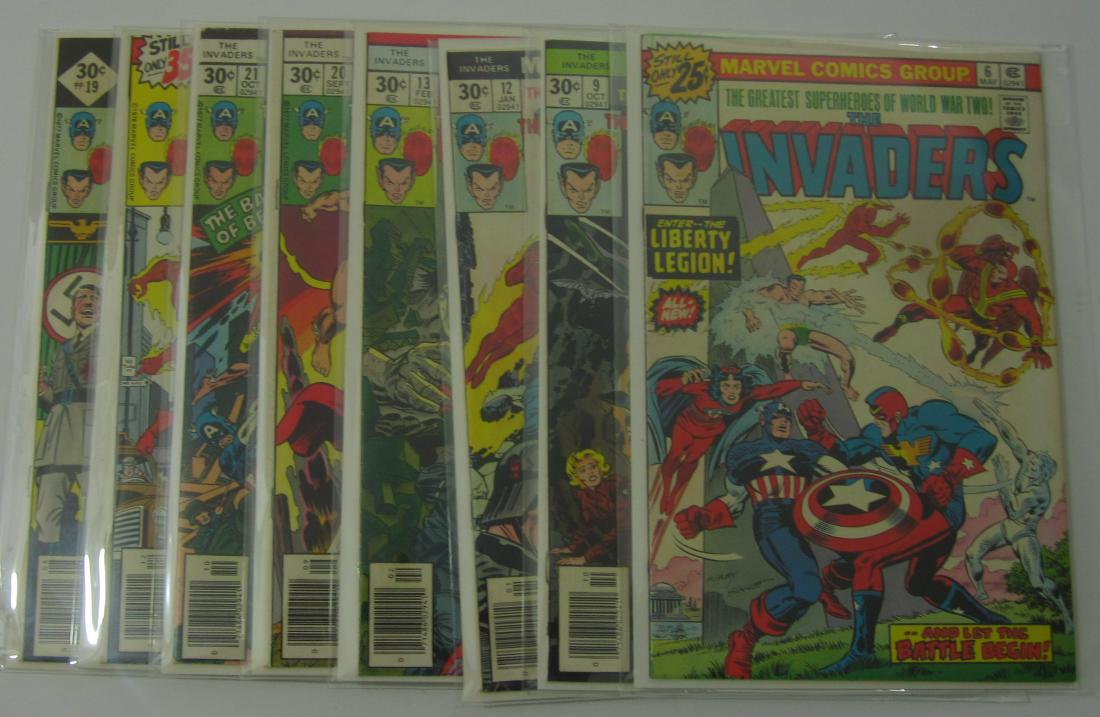 The Invaders # 6, 9, 12, 13, 19-21 & 25: Issues range between FN 6.0 and VF 8.0