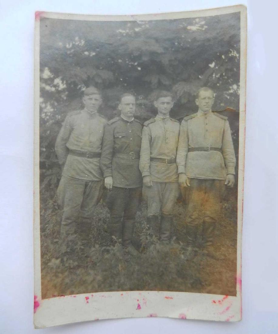 Russian Soviet Photo of Soldiers + Jew in Red Army,: For your consideration here is the Russian Soviet Photo of Soldiers + Jew in Red Army, 1944, with inscription. Third from left - Sergeant FRIEDMAN. Size is 114 x 75 mm. 100% original ! From real old c
