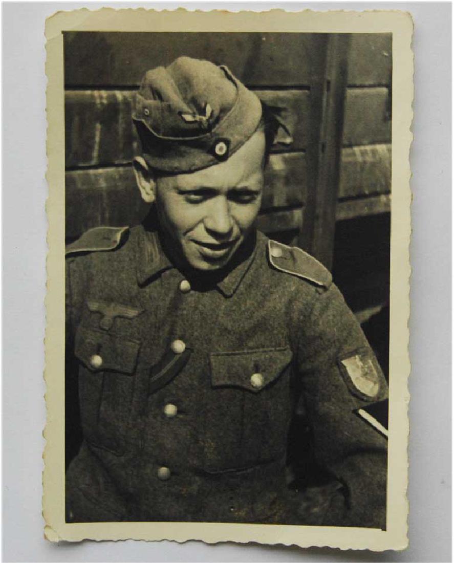 German WW2 Photo of Soldier w. Krim Shield, 1943 (1 of 3)