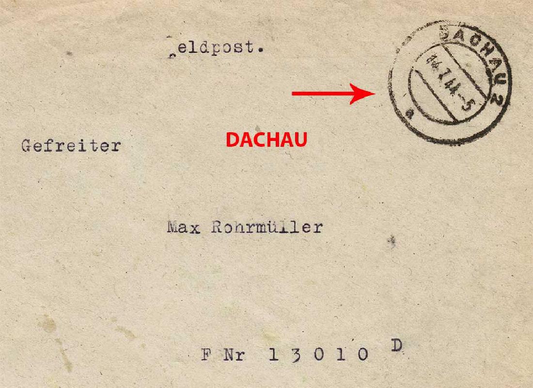 German WW2 Envelope Corporal, DACHAU 1944 (1 of 10)