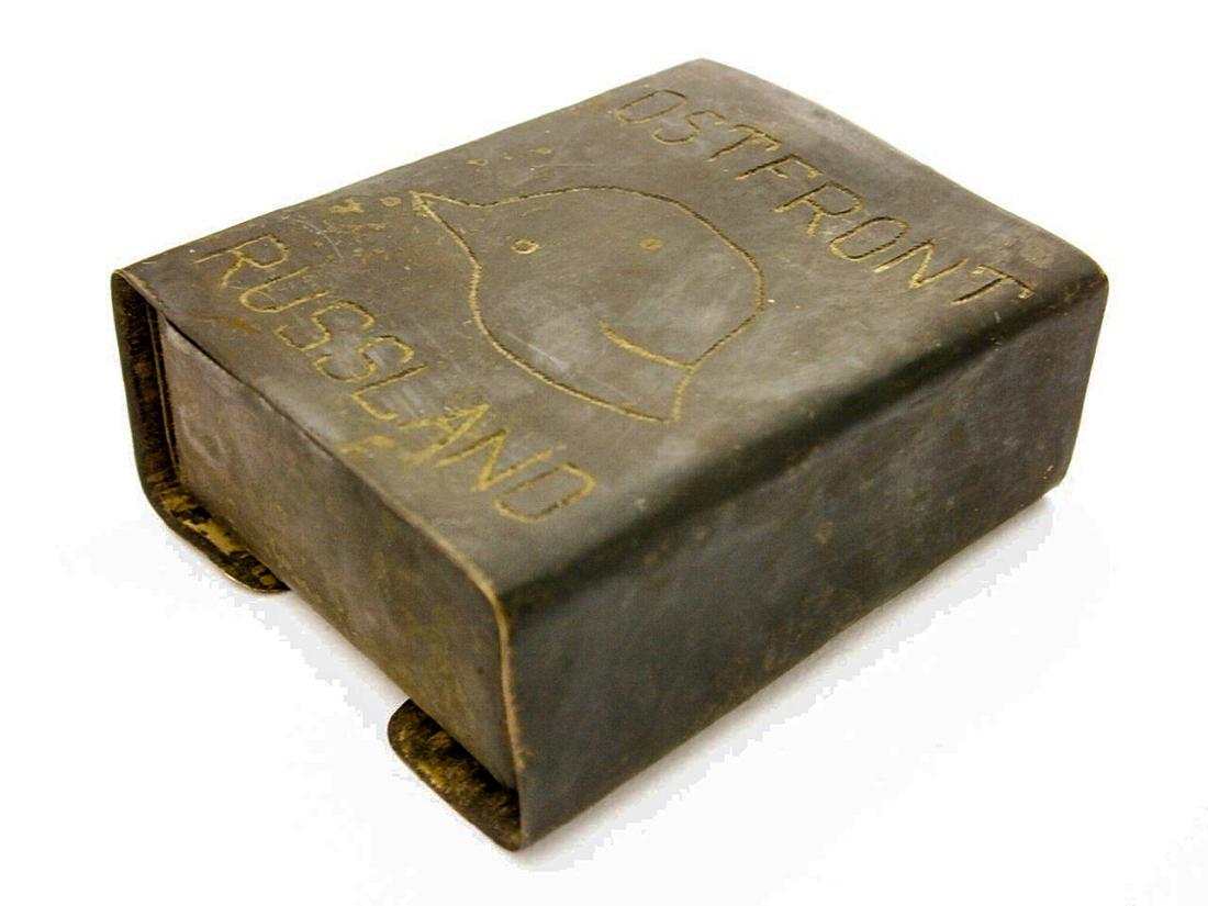 German WW2 Box for Matches, HELMET M35, OSTFRONT 1943 (1 of 10)