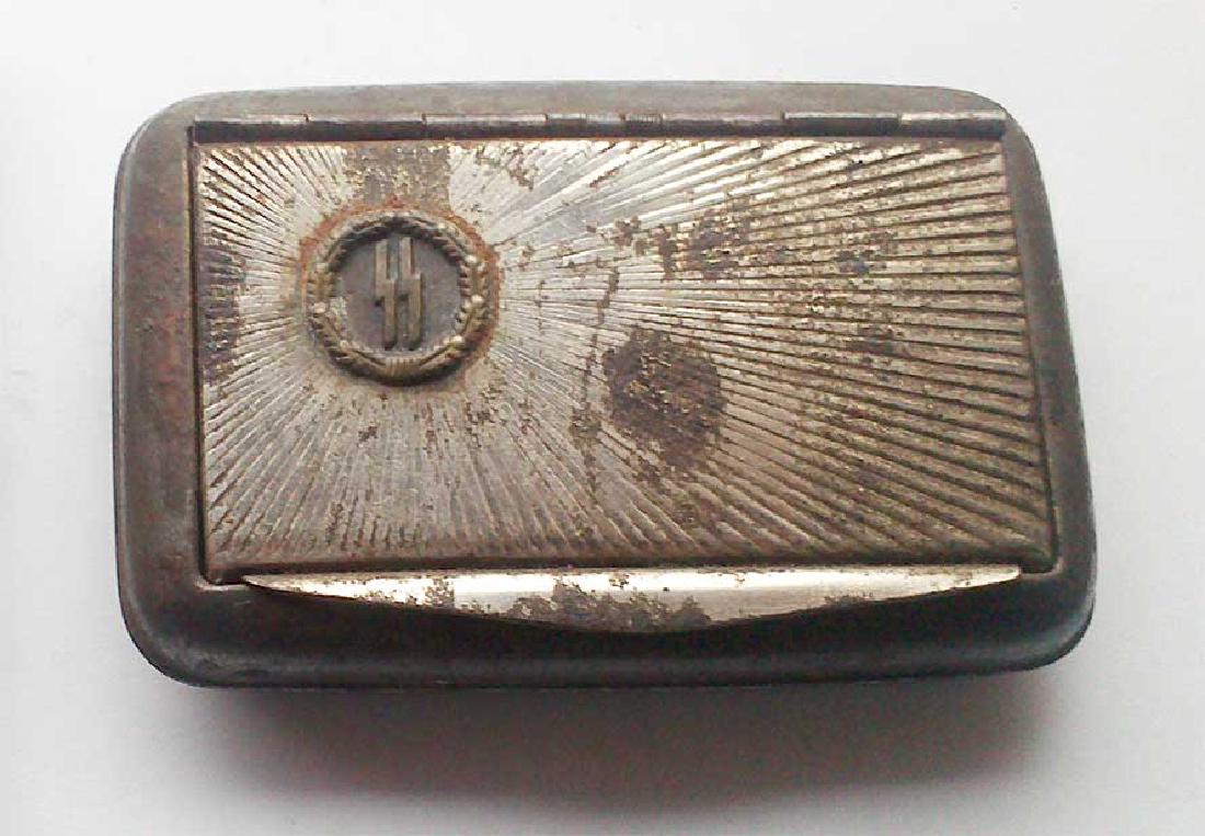German WW2 Cigarette Case w. SS Rune (1 of 9)