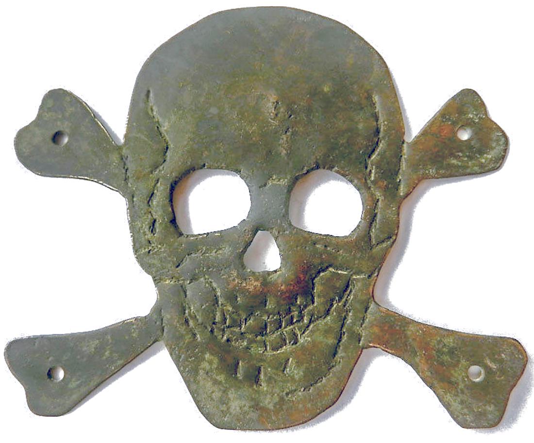 Original German WW2 Skull & Bones f. Helmet M35 or M42 (1 of 10)