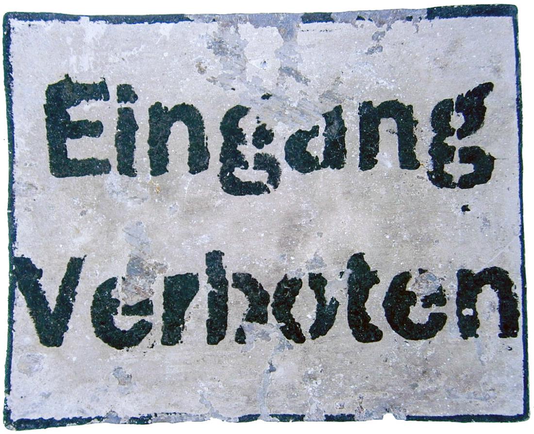 German WW2 SIGN Entrance Forbidden w. Skull & Bones (1 of 10)